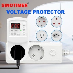 Priza inteligenta protectie tensiune SINOTIMER SVP-102, 230V, 16A, 3680W, display LED, reglaj automat supratensiune, subtensiune